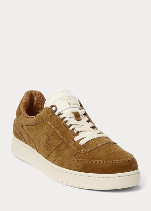 Brown Men’s Ralph Lauren Court Suede Low-Top Sneakers Brown Men’s Ralph Lauren Court Suede Low-Top Sneakers