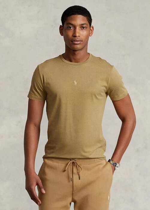 Brown Men’s Ralph Lauren Custom Slim Fit Crewneck T Shirts Brown Men’s Ralph Lauren Custom Slim Fit Crewneck T Shirts