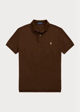 Brown Men’s Ralph Lauren Custom Slim Fit Mesh Polo Shirts