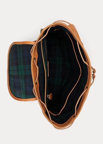 Brown Men’s Ralph Lauren Heritage Leather Backpacks
