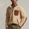 Brown Men’s Ralph Lauren Hybrid Quarter-zip Pullover  Sweatshirt