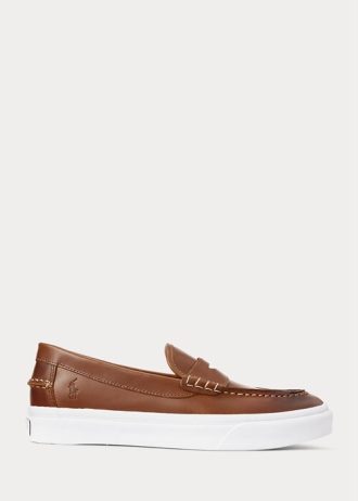 Brown Men’s Ralph Lauren Keaton Leather Penny Loafers