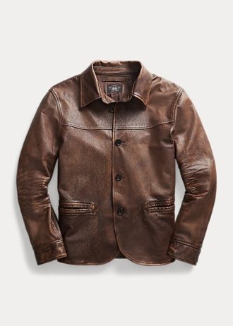 Brown Men’s Ralph Lauren Leather Car Coats