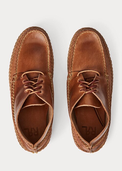 Brown Men’s Ralph Lauren Leather Chukka-Style Moccasin Boots Brown Men’s Ralph Lauren Leather Chukka-Style Moccasin Boots