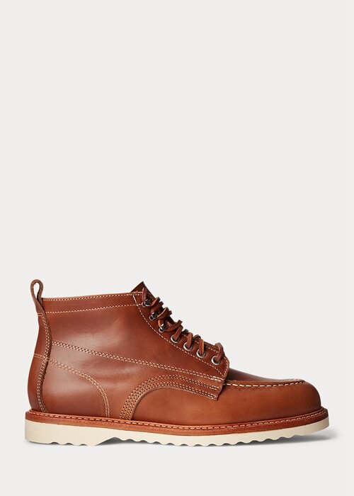 Brown Men’s Ralph Lauren Leather Lace-Up Boots Brown Men’s Ralph Lauren Leather Lace-Up Boots