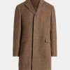 Brown Men’s Ralph Lauren Lightweight Wool Herringbone Topcoat Coats