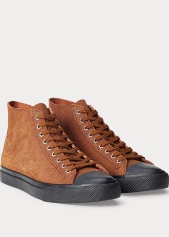 Brown Men’s Ralph Lauren Mayport Suede Sneakers