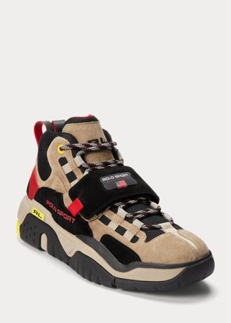 Brown Men’s Ralph Lauren PS100 High-Top Sneakers