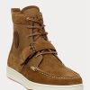 Brown Men’s Ralph Lauren Ranger Nubuck & Canvas Sneakers