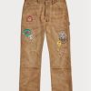 Brown Men’s Ralph Lauren Relaxed Fit Distressed Canvas  Pants