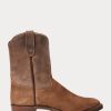 Brown Men’s Ralph Lauren Roughout Suede & Leather Boots