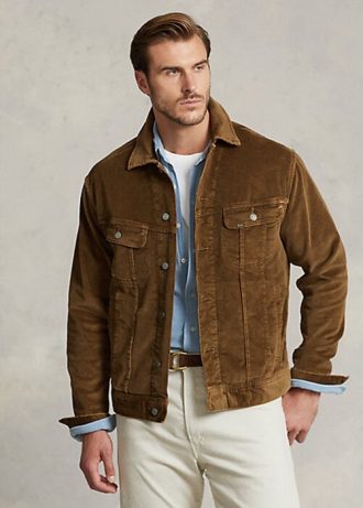 Brown Men’s Ralph Lauren Stretch Corduroy Trucker Jackets