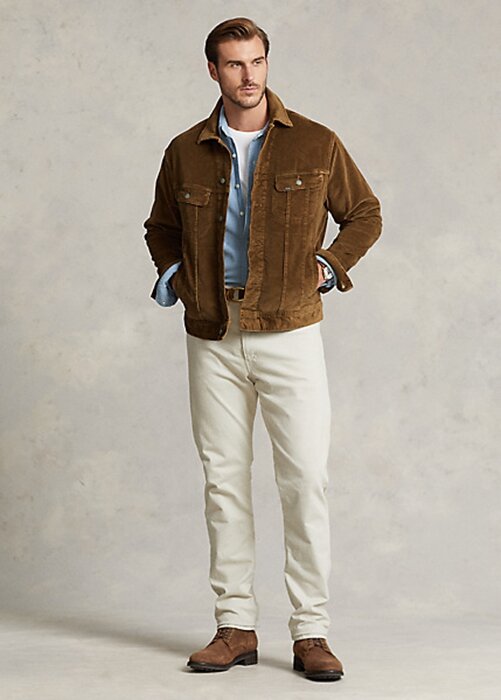 Brown Men’s Ralph Lauren Stretch Corduroy Trucker Jackets Brown Men’s Ralph Lauren Stretch Corduroy Trucker Jackets