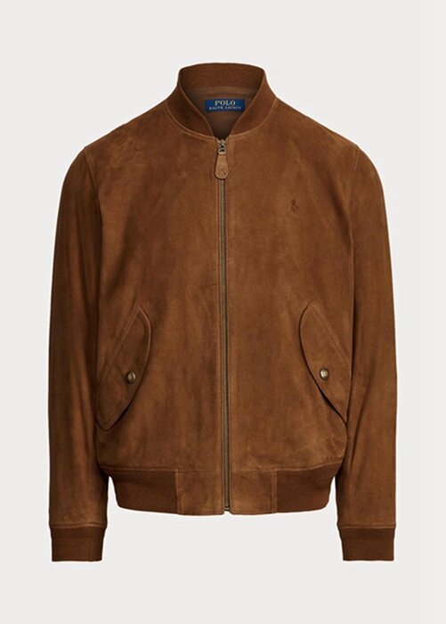 Brown Men’s Ralph Lauren Suede Bomber Jackets Brown Men’s Ralph Lauren Suede Bomber Jackets