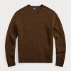 Brown Men’s Ralph Lauren Suede-patch Wool Crewneck Jumper  Sweaters