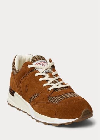 Brown Men’s Ralph Lauren Trackster 200 Harris Tweed® Sneakers