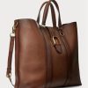 Brown Men’s Ralph Lauren Welington Burnished Calfskin Tote Bags