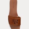 Brown Women’s Ralph Lauren Andela Burnished Calfskin Sandals