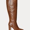 Brown Women’s Ralph Lauren Ashlynn Burnished Leather Boots