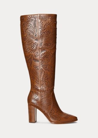Brown Women’s Ralph Lauren Ashlynn Burnished Leather Boots