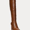 Brown Women’s Ralph Lauren Ashlynn Burnished Leather Boots