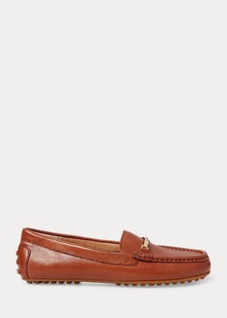 Brown Women’s Ralph Lauren Briony Leather Driver Loafers