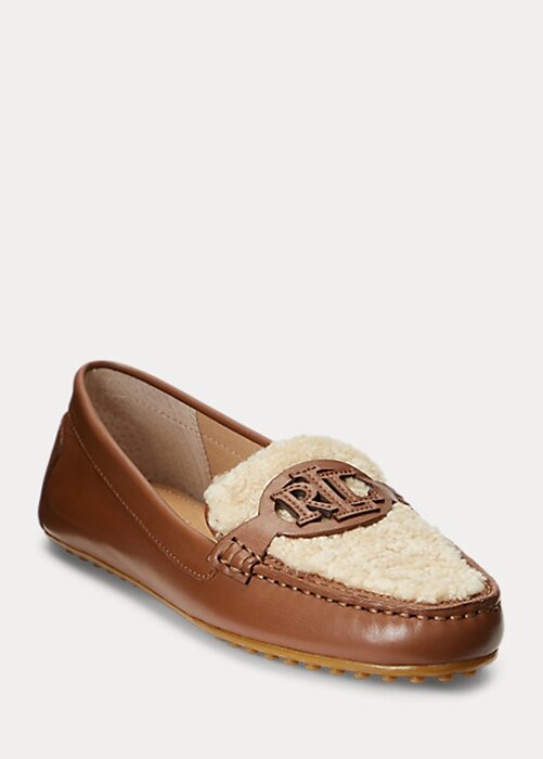Brown Women’s Ralph Lauren Brynn Nappa Leather Driver Flat Shoes Brown Women’s Ralph Lauren Brynn Nappa Leather Driver Flat Shoes