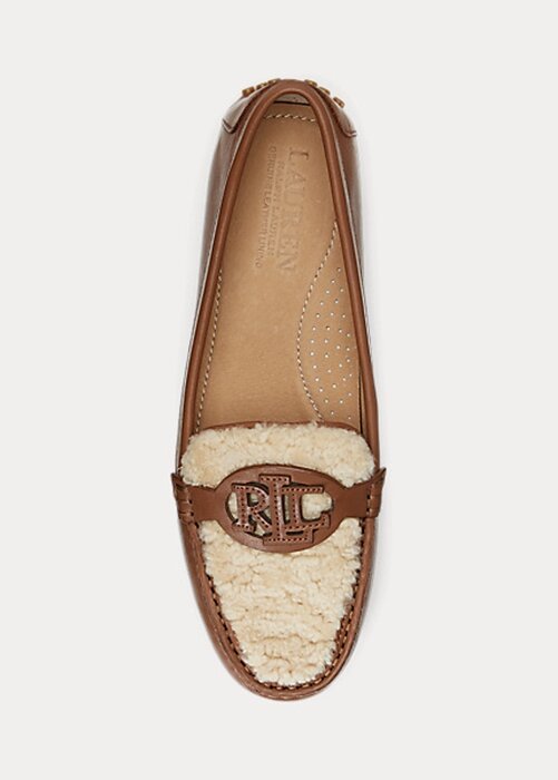 Brown Women’s Ralph Lauren Brynn Nappa Leather Driver Flat Shoes Brown Women’s Ralph Lauren Brynn Nappa Leather Driver Flat Shoes