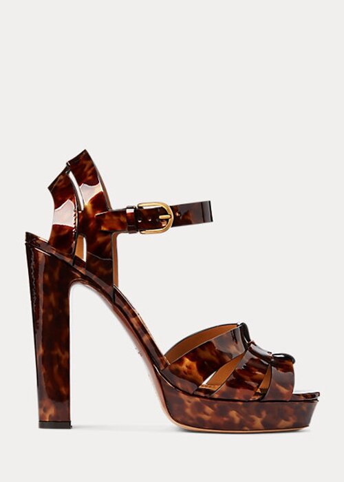 Brown Women’s Ralph Lauren Callahan Patent Calfskin Sandals Brown Women’s Ralph Lauren Callahan Patent Calfskin Sandals