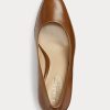 Brown Women’s Ralph Lauren Camila Burnished Leather Heels