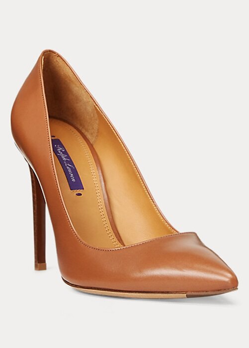 Brown Women’s Ralph Lauren Celia Calfskin Heels Brown Women’s Ralph Lauren Celia Calfskin Heels