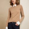 Brown Women’s Ralph Lauren Collared Cashmere Sweaters