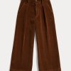 Brown Women’s Ralph Lauren Cropped Corduroy Wide-Leg Pants Brown Women’s Ralph Lauren Cropped Corduroy Wide-Leg Pants
