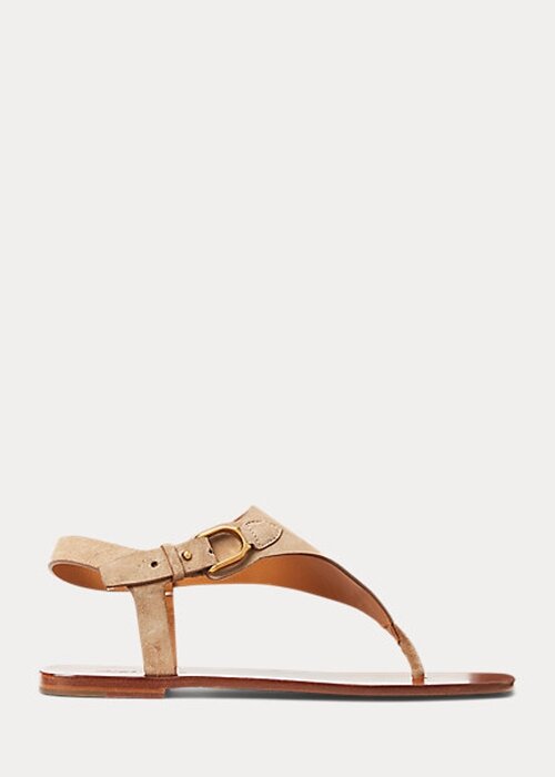 Brown Women’s Ralph Lauren Delancie Welington Calf-Suede Sandals Brown Women’s Ralph Lauren Delancie Welington Calf-Suede Sandals