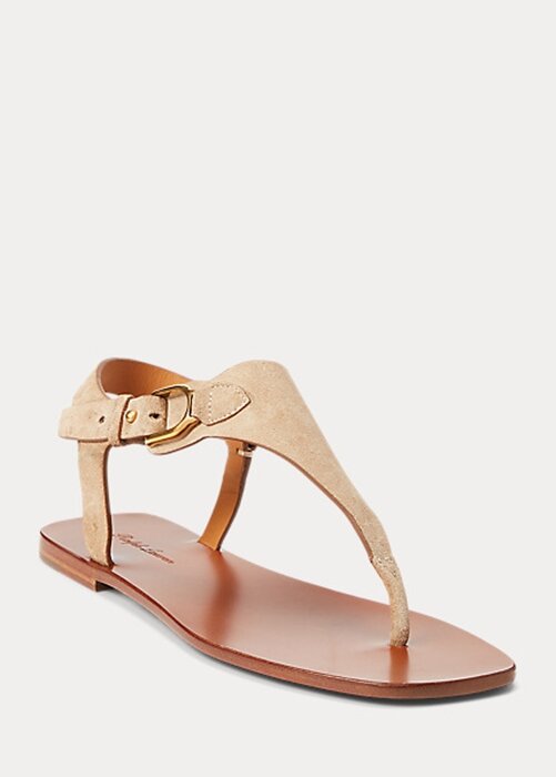 Brown Women’s Ralph Lauren Delancie Welington Calf-Suede Sandals Brown Women’s Ralph Lauren Delancie Welington Calf-Suede Sandals