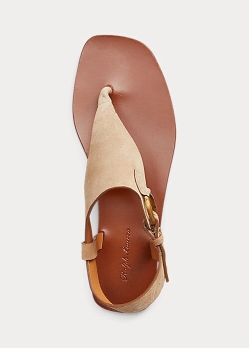 Brown Women’s Ralph Lauren Delancie Welington Calf-Suede Sandals Brown Women’s Ralph Lauren Delancie Welington Calf-Suede Sandals