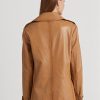 Brown Women’s Ralph Lauren Double-breasted Nappa Leather  Coats