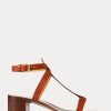 Brown Women’s Ralph Lauren Dyllon Burnished Calfskin Sandals Brown Women’s Ralph Lauren Dyllon Burnished Calfskin Sandals