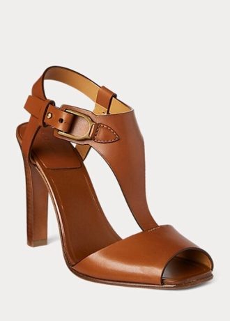 Brown Women’s Ralph Lauren Emilie Welington Calfskin Sandals