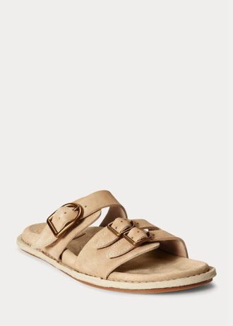 Brown Women’s Ralph Lauren Ezra Calfskin Suede Sandals