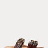 Brown Women’s Ralph Lauren Ezra Crocodile-Embossed Leather Sandals