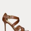 Brown Women’s Ralph Lauren Gisella Burnished Leather Heels