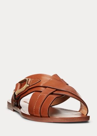 Brown Women’s Ralph Lauren Jacie Calfskin Stirrup Sandals