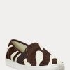 Brown Women’s Ralph Lauren Jinny Haircalf Slip-On Sneakers