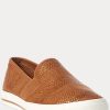 Brown Women’s Ralph Lauren Jinny Woven Slip-On Sneakers Brown Women’s Ralph Lauren Jinny Woven Slip-On Sneakers