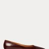 Brown Women’s Ralph Lauren Kendrya Calfskin Ballet Flat Shoes
