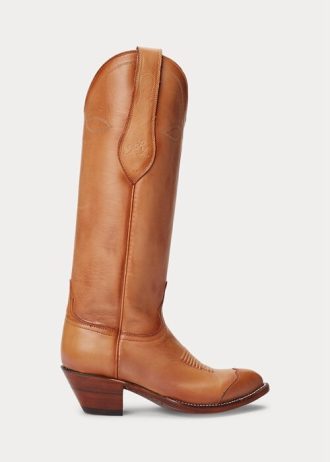 Brown Women’s Ralph Lauren Kiera Leather Cowboy Boots