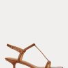 Brown Women’s Ralph Lauren Lambskin Kitten-Heel Sandals Brown Women’s Ralph Lauren Lambskin Kitten-Heel Sandals