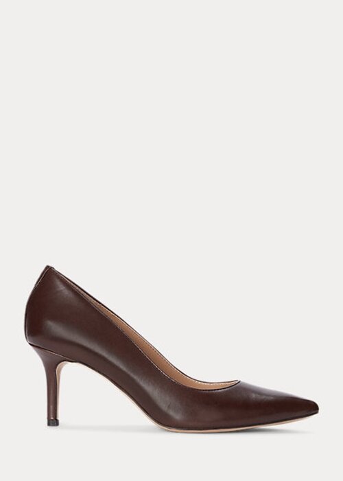 Brown Women’s Ralph Lauren Lanette Burnished Leather Heels Brown Women’s Ralph Lauren Lanette Burnished Leather Heels