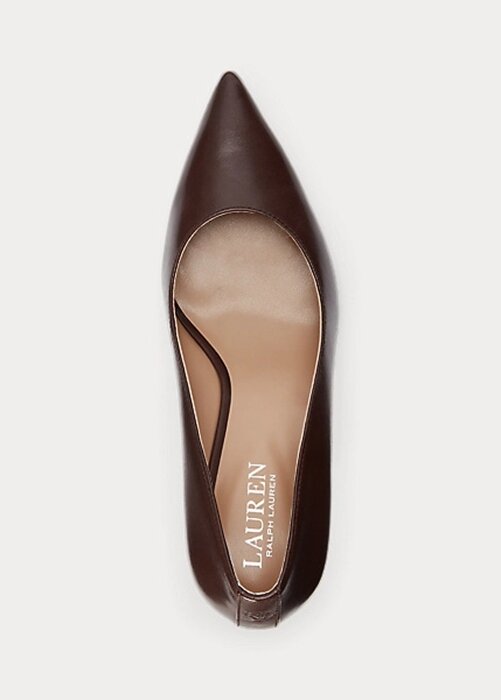 Brown Women’s Ralph Lauren Lanette Burnished Leather Heels Brown Women’s Ralph Lauren Lanette Burnished Leather Heels